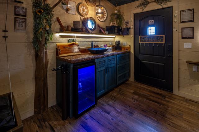 STOCKED KITCHENETTE - MICROWAVE - MINI FRIDGE - KEURIG COFFEE MAKER - COMPLIMENTARY K-CUPS - STOCKED COFFEE BAR - SERVICE WARE - COOKING/CLEANING SUPPLIES - FIRST AID KIT - AND MORE
