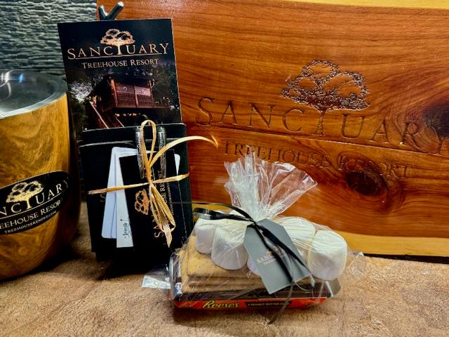 CHECK IN PACKET - CHARCUTERIE BOARD - ICE BUCKET - MORNING WOOD TREEHOUSE
