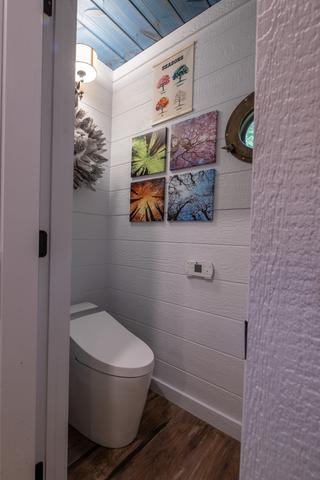 PRIVATE TOILET CLOSET - FULL BIDET TOILET SYSTEM WITH REMOTE - PORT HOLE WINDOW - CLEANING SUPPLIES AND MORE