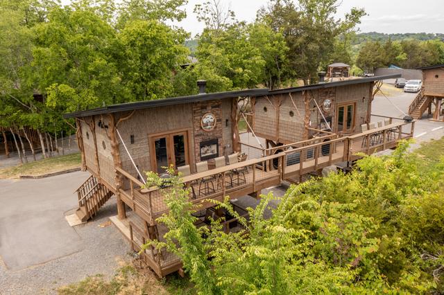 UPPER DECK ARIEL VIEW - TARZAN & JANE TREE FORT DOUBLE TREEHOUSES 
