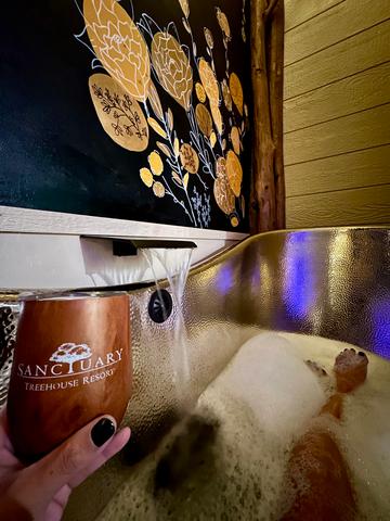 RELAX AND UNWIND IN OUR INDOOR CLAWFOOT COPPER SLIPPER TUB - BUBBLE BATH, TOWEL WARMER, CHAMPAGNE BUCKET, COMPLIMENTARY ROBES, LUXURY LINENS ARE PROVIDED.