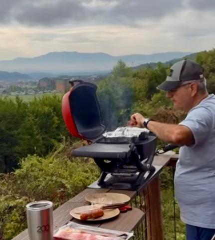 THE PERFECT SPOT ON THE UPPER DECK TO USE YOUR PERSONAL GAS WEBER GRILL FOR COOK OUTS BY THE FIRE WITH THE BEST VIEWS