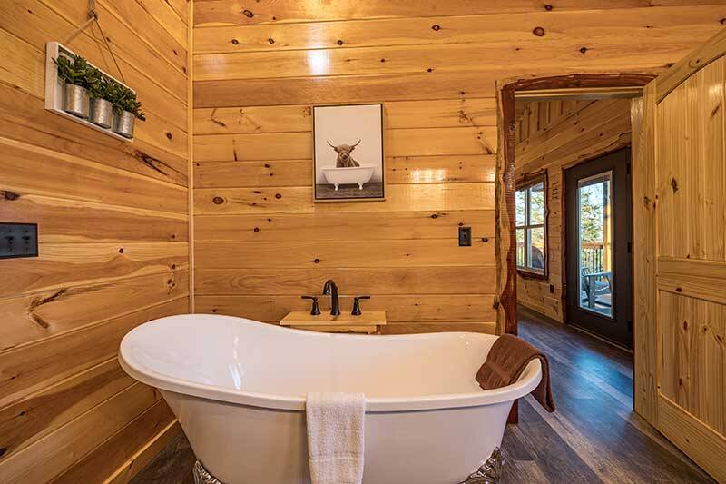 Chill in your cabin rental's clawfoot bathtub. at Morning View in Gatlinburg TN