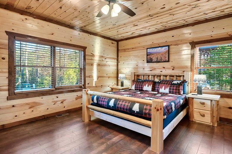 Your cabin's fourth bedrrom lets in lots of light. at Cabin Fever Vacation in Gatlinburg TN