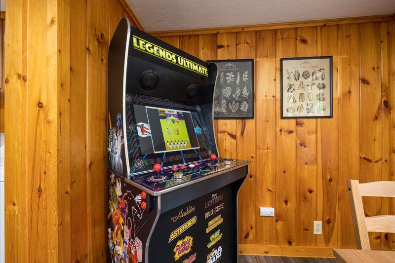 Pigeon Forge cabin's arcade game. at Pigeon Forge Getaway in Gatlinburg TN