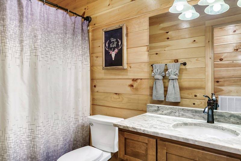 Bath to your cabin's second bedroom. at Enchanted Spirit in Gatlinburg TN