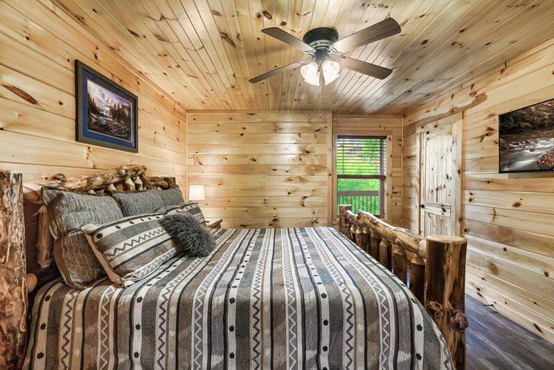 This is the second of six bedrooms in this large cabin rental. at Enchanted Spirit in Gatlinburg TN