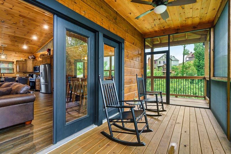 Tke in the beauty of the Smokies from your cabin rental's screened porch. at Enchanted Spirit in Gatlinburg TN