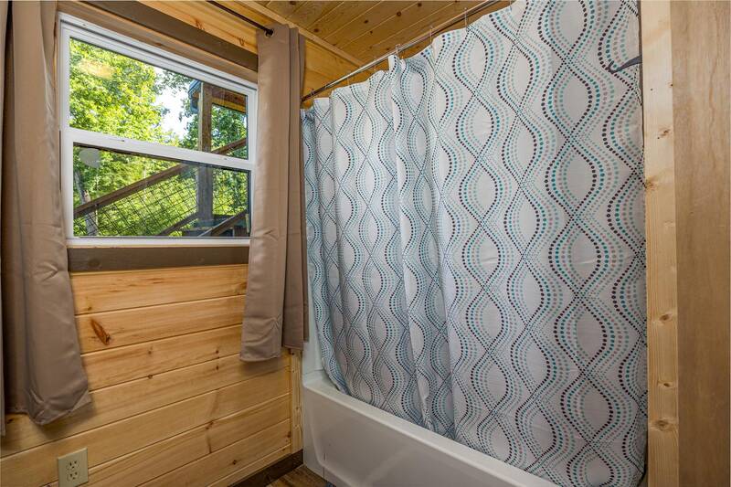 Your rental cabin's third bath shower. at Mountain Creek View in Gatlinburg TN