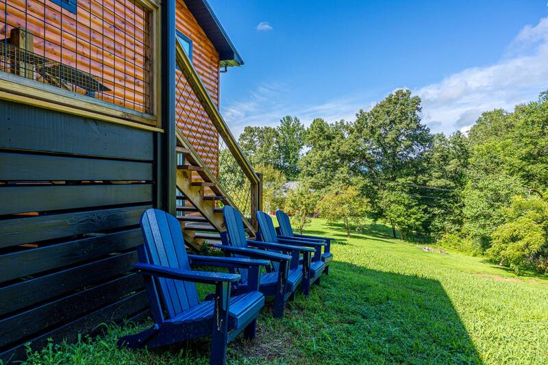 Seating out back of your cabin in the Smokies. at Mountain Creek View in Gatlinburg TN
