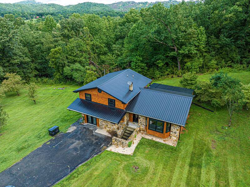 Aerial view of your Smoky Mountains cabin. at Mountain Creek View in Gatlinburg TN