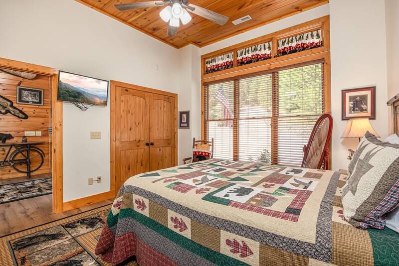 Your cabin's third bedoom with personal tv. at Five Bears Mountain View Lodge in Gatlinburg TN
