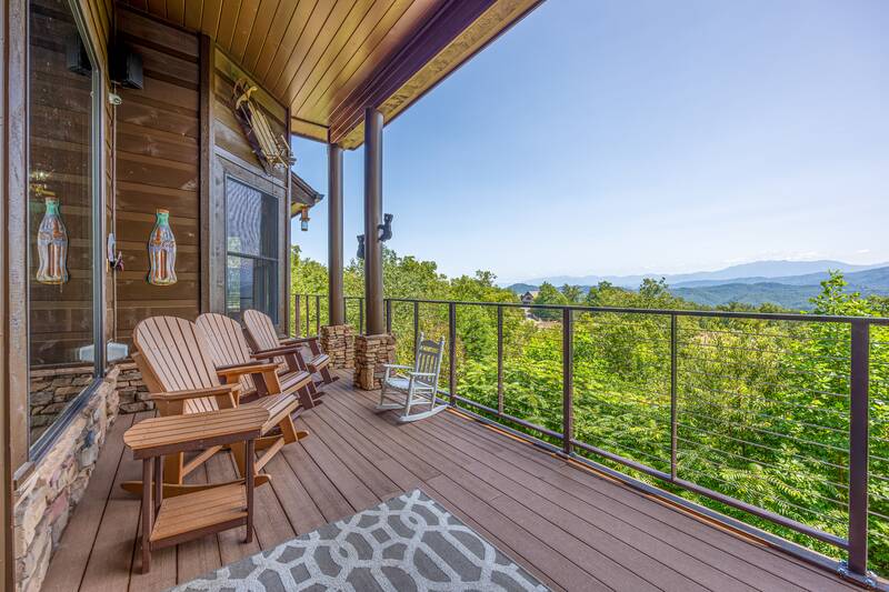 Mountain views in a relaxed vacation home setting. at Five Bears Mountain View Lodge in Gatlinburg TN