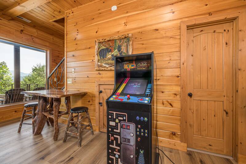 Play varous games for hours on this multi-game arcade. at Five Bears Mountain View Lodge in Gatlinburg TN