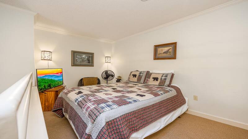 Television in the loft bedroom of your condo. at Smokies Summit View in Gatlinburg TN