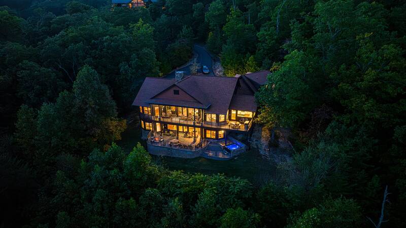 Taking in the splendor from afar of this splendid vacation cabin in the Smokies. at Five Bears Mountain View Lodge in Gatlinburg TN