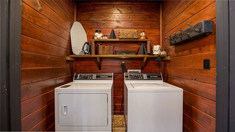 Pack light with in-cabin washer dryer.  at Stonehenge Cabin in Gatlinburg TN