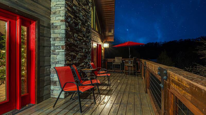 Stargazing comes natural from the deck of your Sevierville cabin. at Stonehenge Cabin in Gatlinburg TN