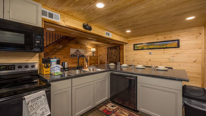 Your Smoky Mountains cabin kitchen. at Mountain Whispers in Gatlinburg TN