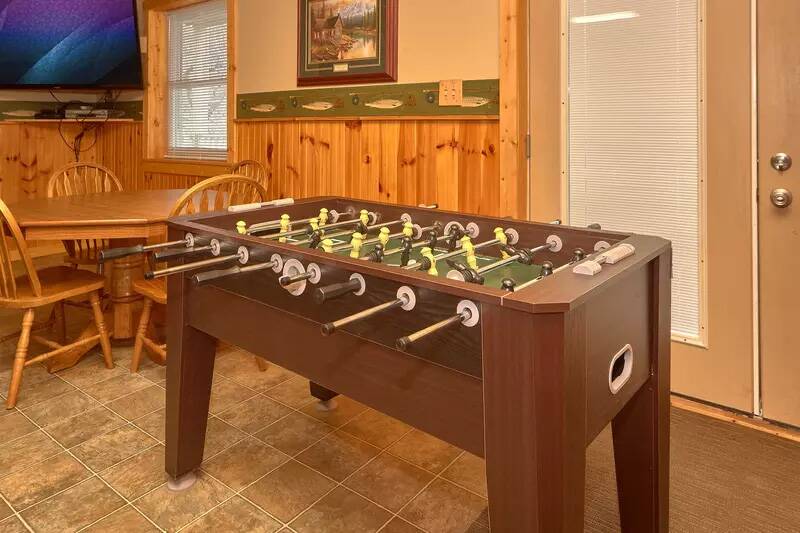 The whole family can enjoy challenging games of foosball. at Wrap Around The Son in Gatlinburg TN