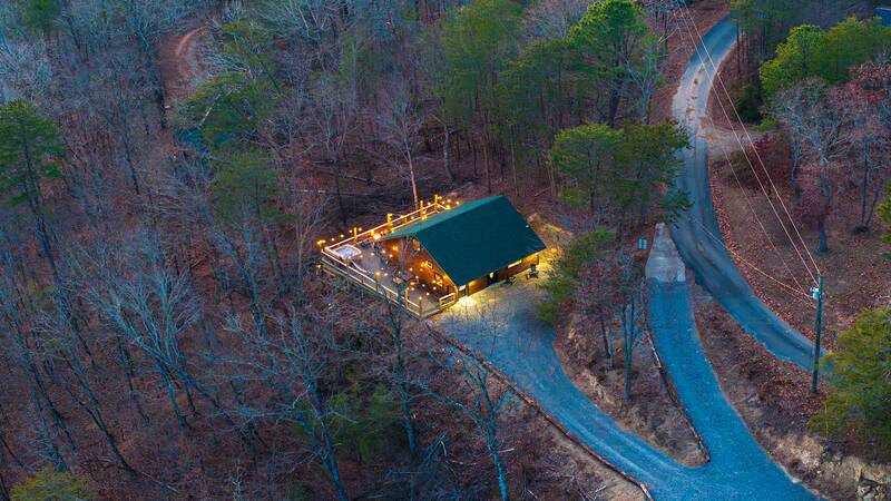 Aerial view of your cabin in the Tennessee Smoky Mountains. at Mountain Whispers in Gatlinburg TN