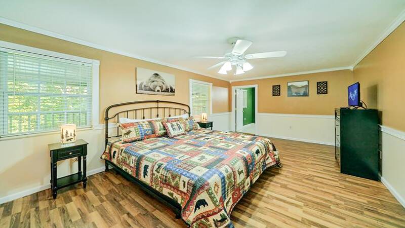 1st bedroom of your vacation rental.   at Bear Splashin Fun in Gatlinburg TN