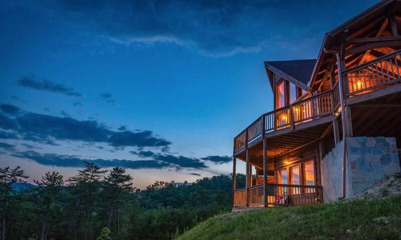 Take in Smoky Mountain sunsets and sunrises from your Tennessee cabin getaway! at Mother's Dream in Gatlinburg TN