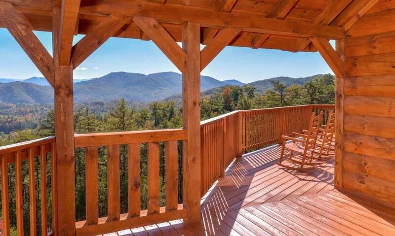 Lots of porch area for taking in terrific Smoky Mountain views. at Mother's Dream in Gatlinburg TN