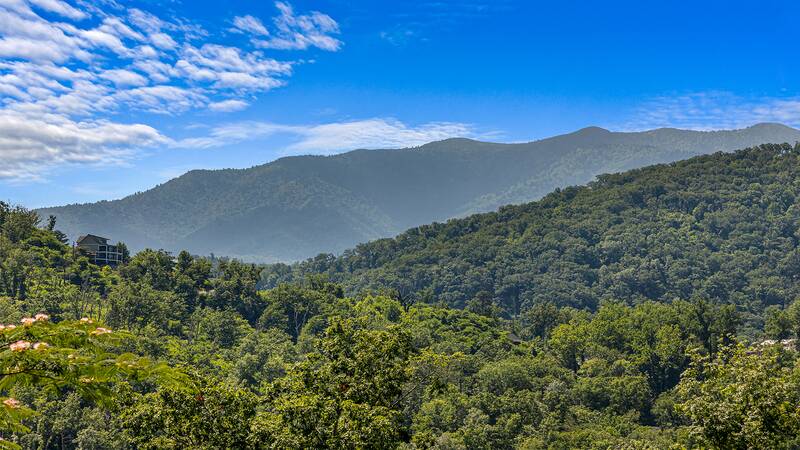 Another amazing view of the Smoky Mountains from your cabin porch in Gatlinburg. at Bear Crossing in Gatlinburg TN