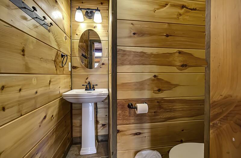 Bath in your Smoky Mountains rental cabin. at A Point of View in Gatlinburg TN