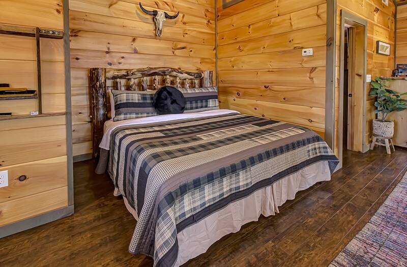 Loft sleeping area in your Smokies rental cabin. at A Point of View in Gatlinburg TN