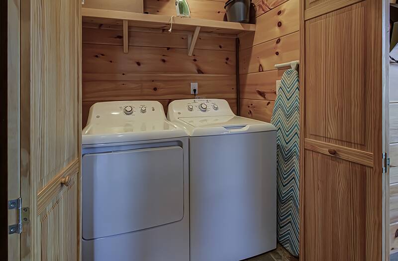 Cabin rental's washer and dryer. at A Point of View in Gatlinburg TN