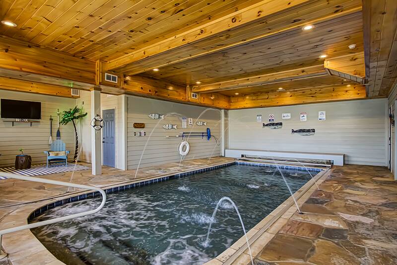 Indoor swimming pool at your rental cabin. at A Point of View in Gatlinburg TN
