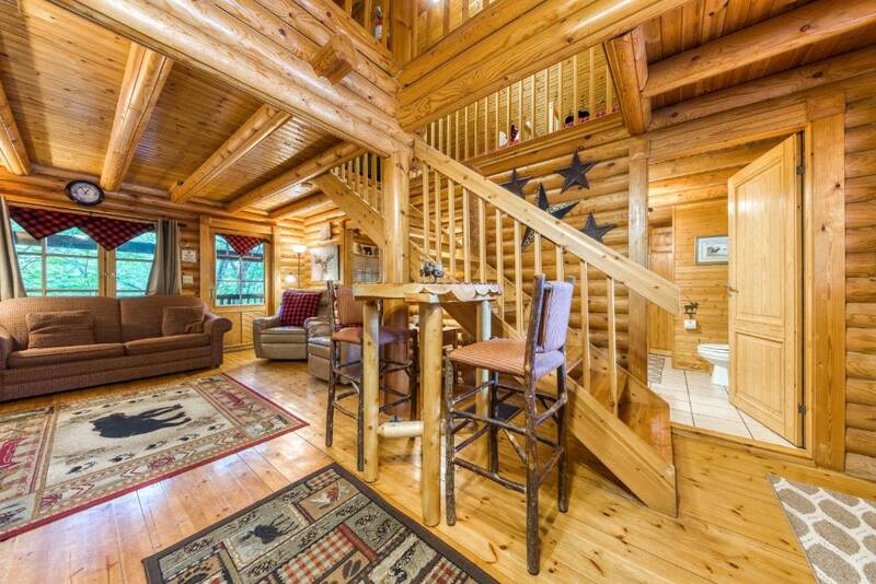 Living room of your honeymoon cabin in the Smokies. at Moose Lodge in Gatlinburg TN