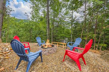 Your very own cabin fire-pit for family get-togethers. at Mountain Splash Lodge in Gatlinburg TN