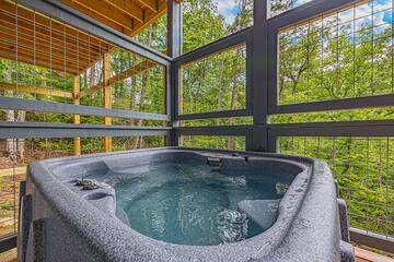 Hot tub at your Smoky Mountains cabin rental.
