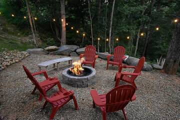 Fire pit at your Smokies cabin rental.