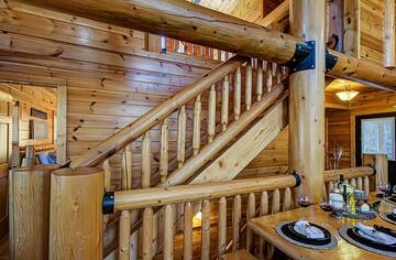 Rustic stairway of your cabin in the Smokies.