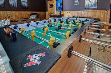 Spend family time in challenging games of foosball.