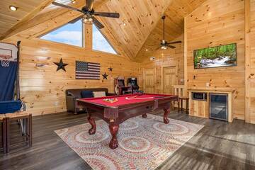 Your cabin rental's pool table.