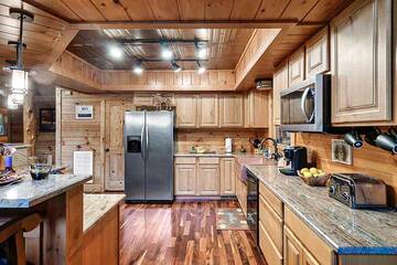 Fully equipped kitchen at your cabin in the Smokies.