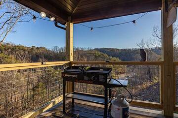 Large gas grill at your Smokies cabin getaway. at Moonlight Obsession in Gatlinburg TN