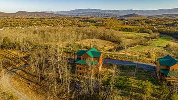 An aerial view of your cabin in the Smokies.