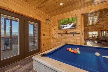 Find hours of fun playing pool at you cabin rental in the Tennessee Smokies.