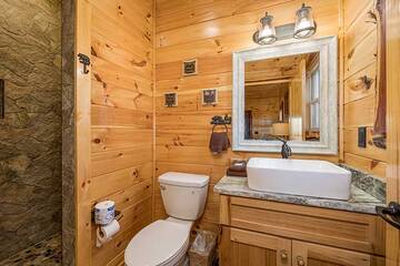 2nd bedroom's private full bath. at Sunset Peak in Gatlinburg TN