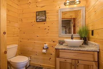 The cabin's half-bath on the main floor.