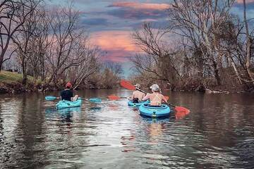 Kayaking along the Little Pigeon river in the early Spring.