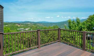 View of downtown Gatlinburg from your chalet's deck. 