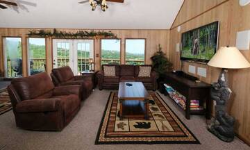 Living room of your Smoky Mountains chalet.