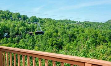View of the Ober Gatlinburg Tram from your chalet's deck.